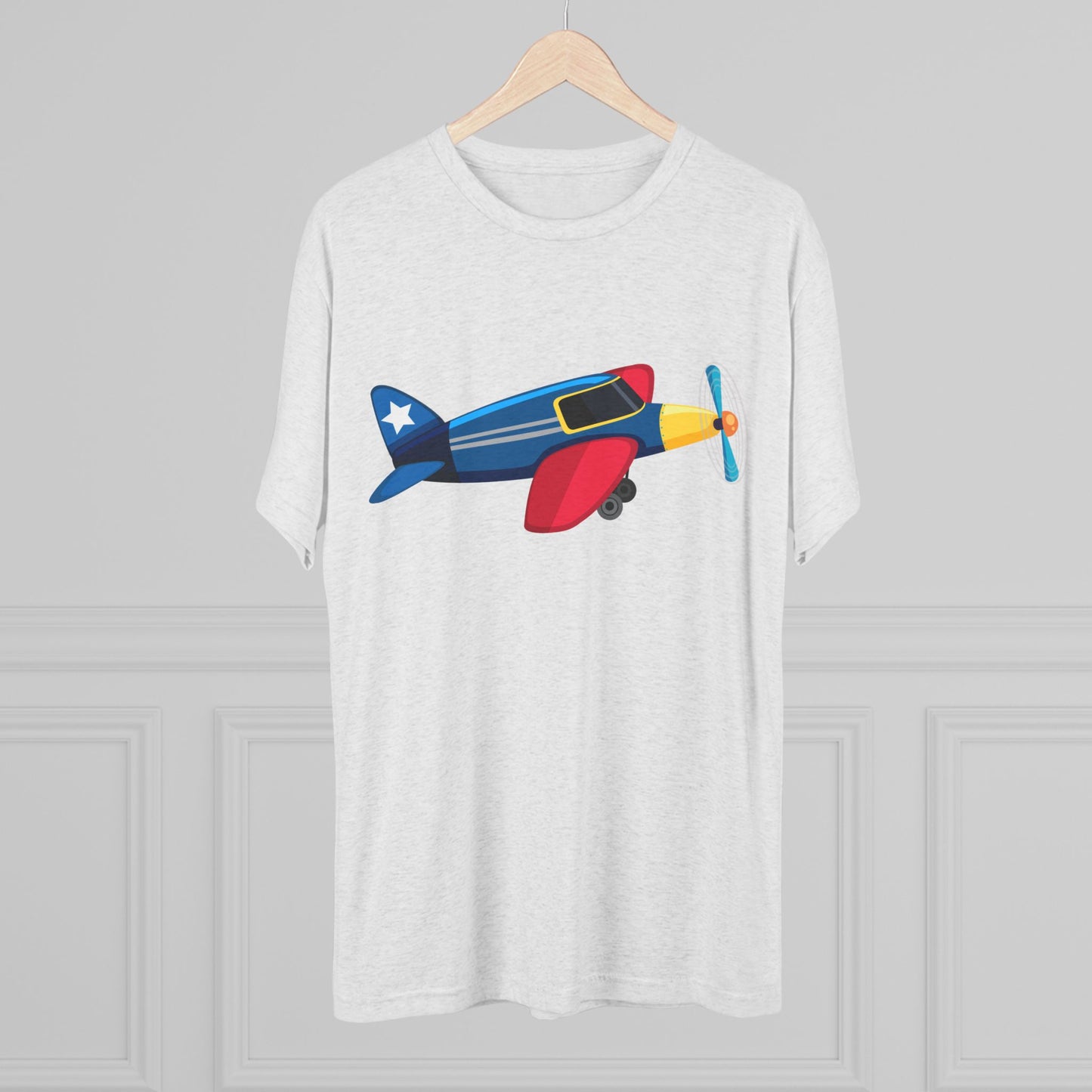 Vintage Airplane Illustration - Retro Aviation Cozy Unisex Tri-Blend Crew Tee