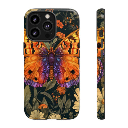 Butterfly Phone Case, Tough Cases for Nature Lovers, Vibrant Floral Design, Gift for Her, Cute Phone Accessories, Butterfly Artwork