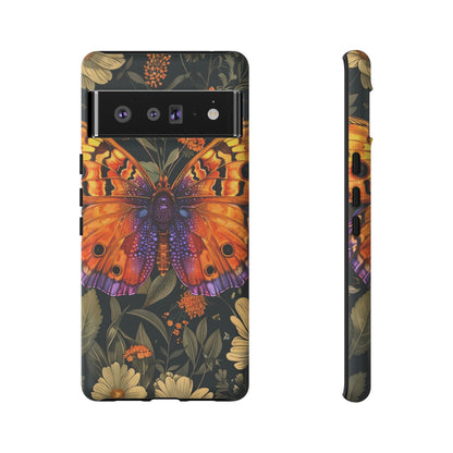 Butterfly Phone Case, Tough Cases for Nature Lovers, Vibrant Floral Design, Gift for Her, Cute Phone Accessories, Butterfly Artwork