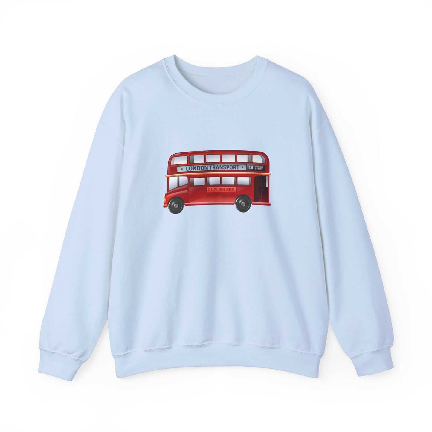 Unisex Heavy Blend™ Crewneck Sweatshirt Trendy - London Transport Red Double-Decker Bus