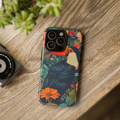Tropical Toucan Phone Case - Cute Animal Design, Nature Lover Gift, Floral Pattern, Bird Lover Accessory, Summer Vibes