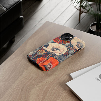 Floral iPhone Case, Tough Phone Cover, Artistic Protection, Flower Design, Unique Gift for Her, Phone Accessory, Trendy Tech