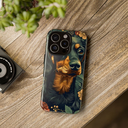 Dachshund Phone Case, Floral Pet Phone Cover, Dog Lover Gift, Tough Phone Case, Custom Dachshund Design, Unique Dog Owner Accessory