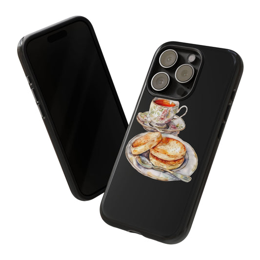 Tea Time Phone Case with Cookies Design, Cute Phone Cover, Gift for Tea Lovers, Kitchen Decor, Whimsical Style