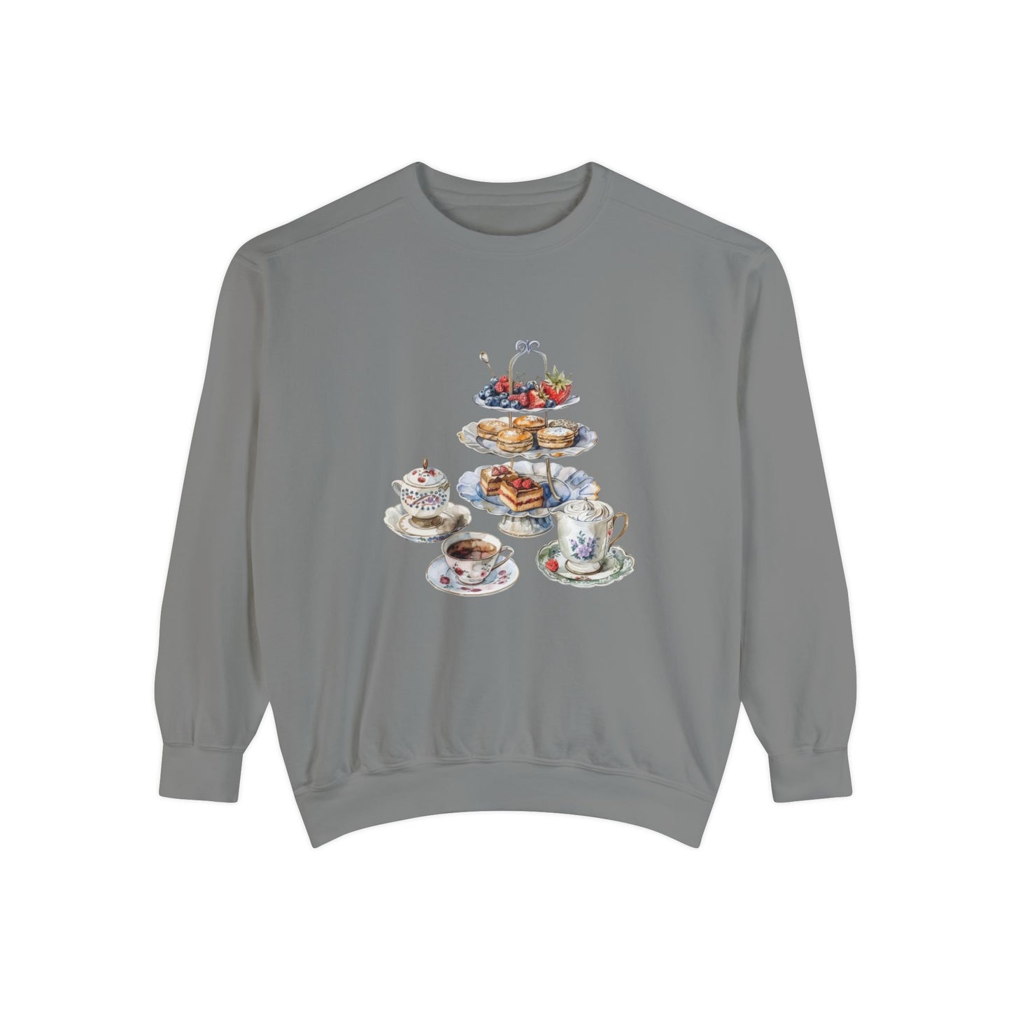 Unisex Garment-Dyed Sweatshirt - British Food Traditional Dishes and Culinary Delights