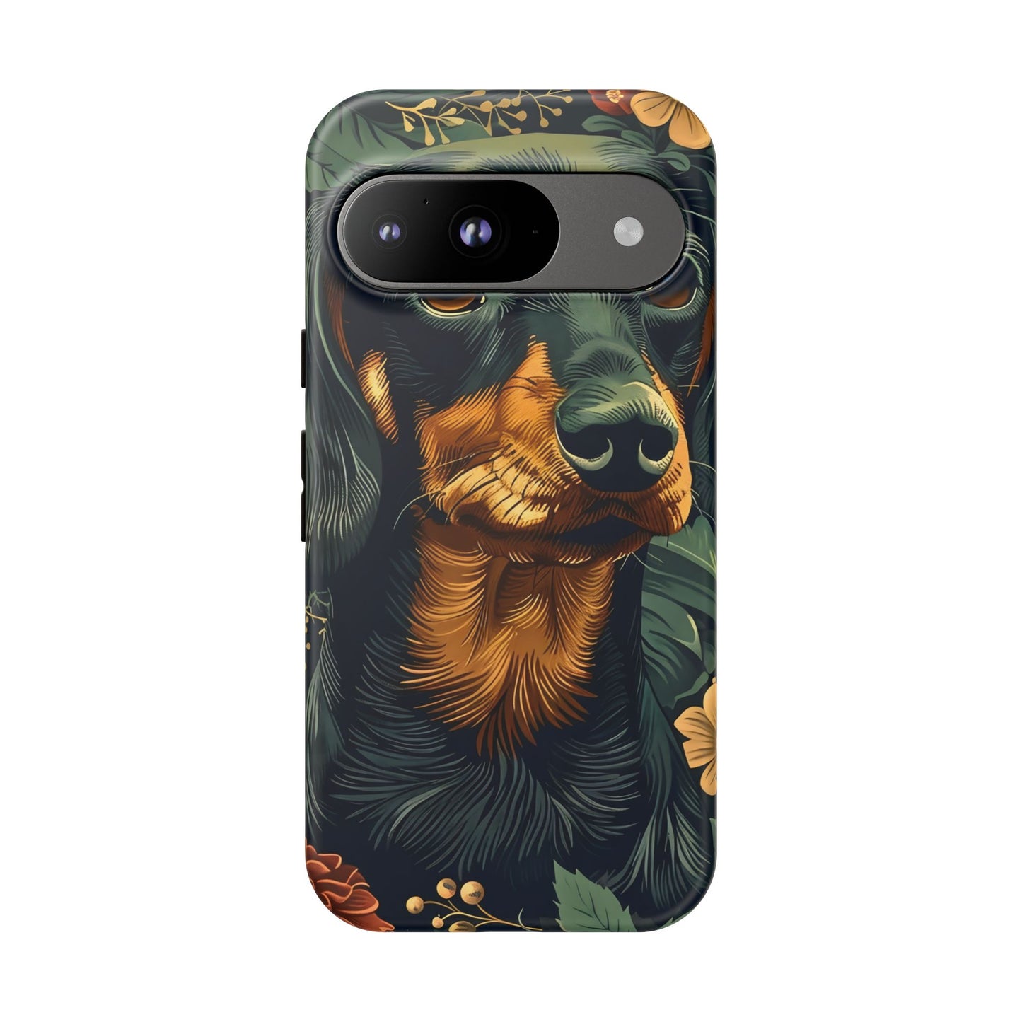 Dachshund Phone Case, Floral Pet Phone Cover, Dog Lover Gift, Tough Phone Case, Custom Dachshund Design, Unique Dog Owner Accessory