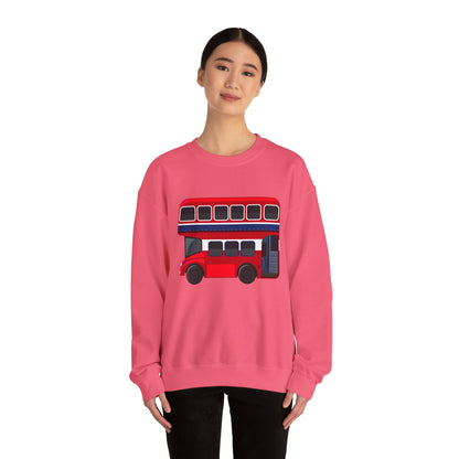 Unisex Heavy Blend™ Crewneck Sweatshirt - The Heart of London - Red Double-Decker Bus