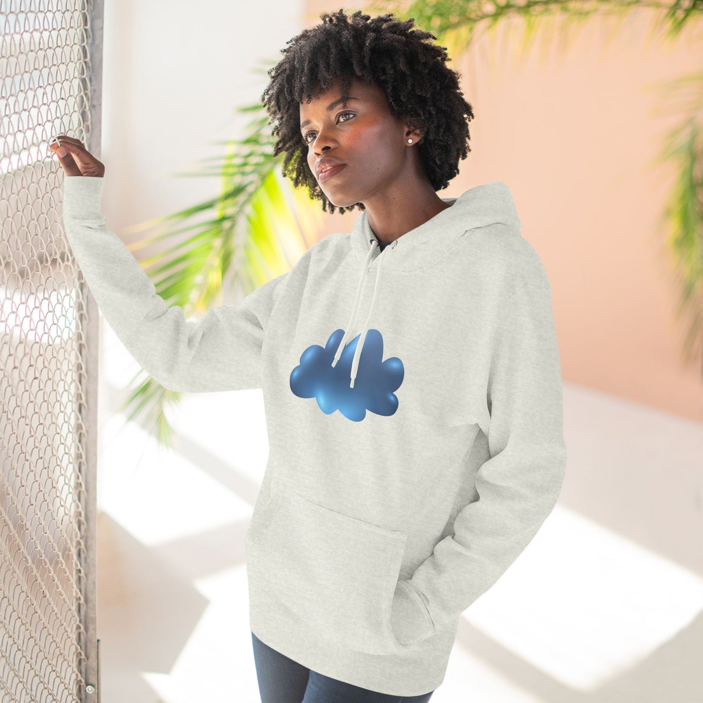 Three-Panel Fleece Hoodie - Serene Cloudscape