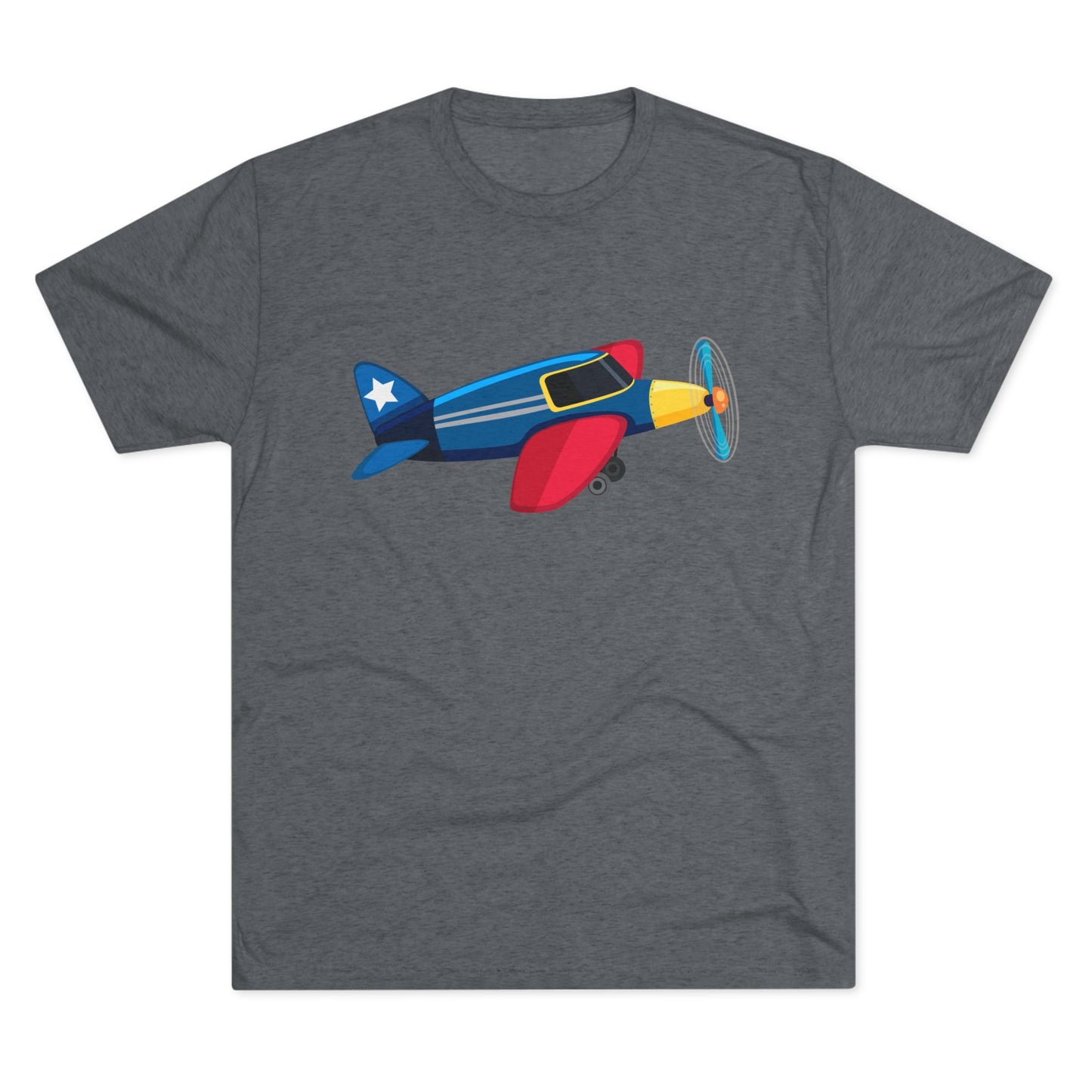 Vintage Airplane Illustration - Retro Aviation Cozy Unisex Tri-Blend Crew Tee