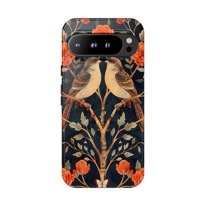 Floral Phone Case – Tough Cases with Bird Design, Unique Gift for Nature Lovers, Stylish Tech Accessory, Phone Cover, Artistic Case