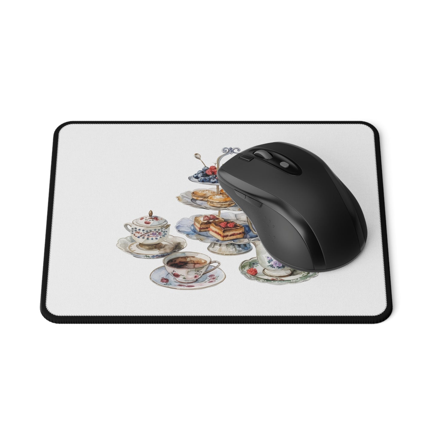 Elegant Tea Party Non-Slip Gaming Mouse Pad, Gamers Gift, Office Decor, Floral Design Mouse Mat, Cute Accessories