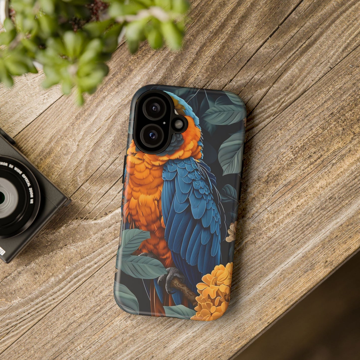 Tropical Parrot Phone Case - Tough Cases, Colorful Phone Cover, Nature Lover Gift, Floral Design, Bird Lover Accessory
