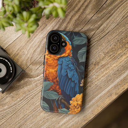 Tropical Parrot Phone Case - Tough Cases, Colorful Phone Cover, Nature Lover Gift, Floral Design, Bird Lover Accessory