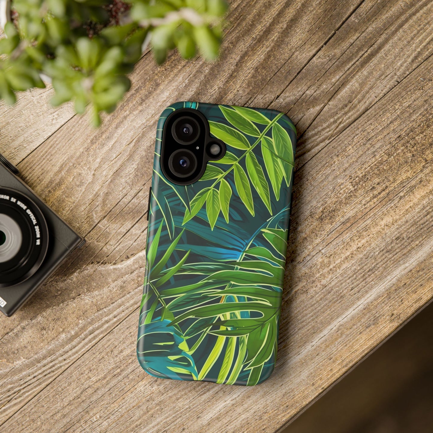 Tropical Phone Case - Durable Green Leaf Design, Eco-Friendly Gift, Trendy Accessory, Nature Lover's Case, Summer Vibes