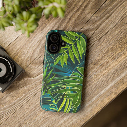 Tropical Phone Case - Durable Green Leaf Design, Eco-Friendly Gift, Trendy Accessory, Nature Lover's Case, Summer Vibes