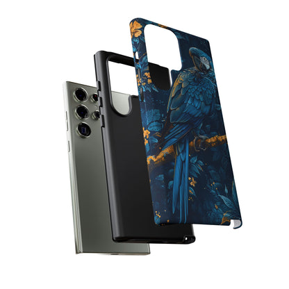 Tough Cases - Vibrant Blue Parrot Phone Case, Tropical Bird Phone Cover, Nature Lover Gift, Eco-Friendly Accessories, Unique Wildlife Decor
