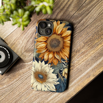 Floral Phone Case for Tough Cases, Sunflower Design, Nature Lover Gift, Birthday Present, Eco-Friendly Accessories, Summer Vibes