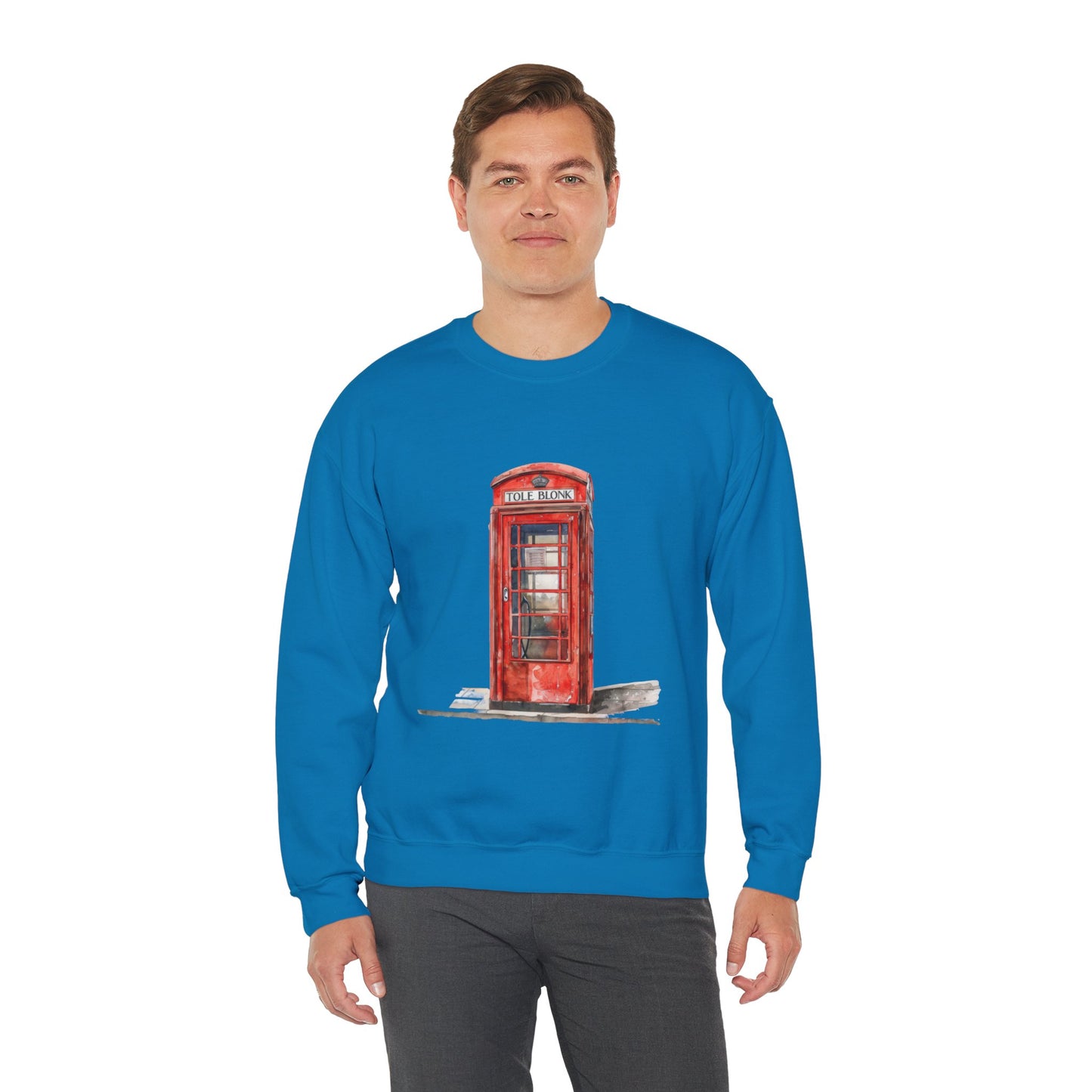 Unisex Heavy Blend™ Crewneck Sweatshirt Classy - Iconic British Public Telephone