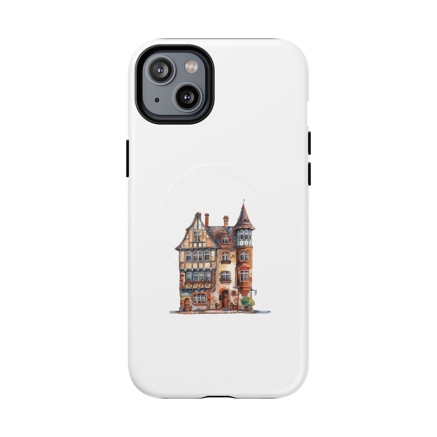 Artistic Magnetic Phone Case | Tough Protective Cover for iPhones | Unique House Design | Gift for Homeowners & Tech Lovers