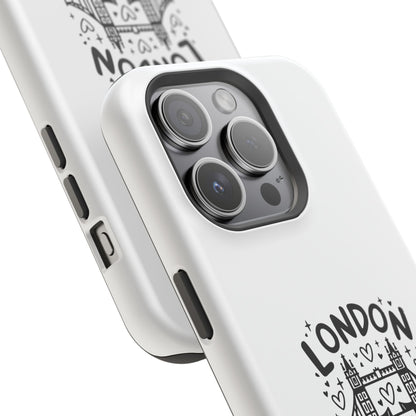 London-Themed Magnetic Phone Case, Cute Phone Cover, Trendy Gift for Travelers, City Lovers, Unique Accessory for iPhone