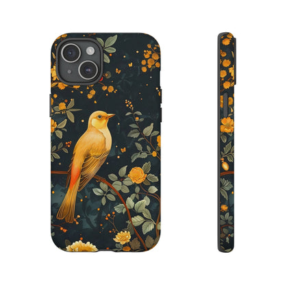 Floral Phone Case, Tough Cases with Bird Design, Nature Lover Gift, Stylish Protection, Birthday Present, Floral Phone Cover