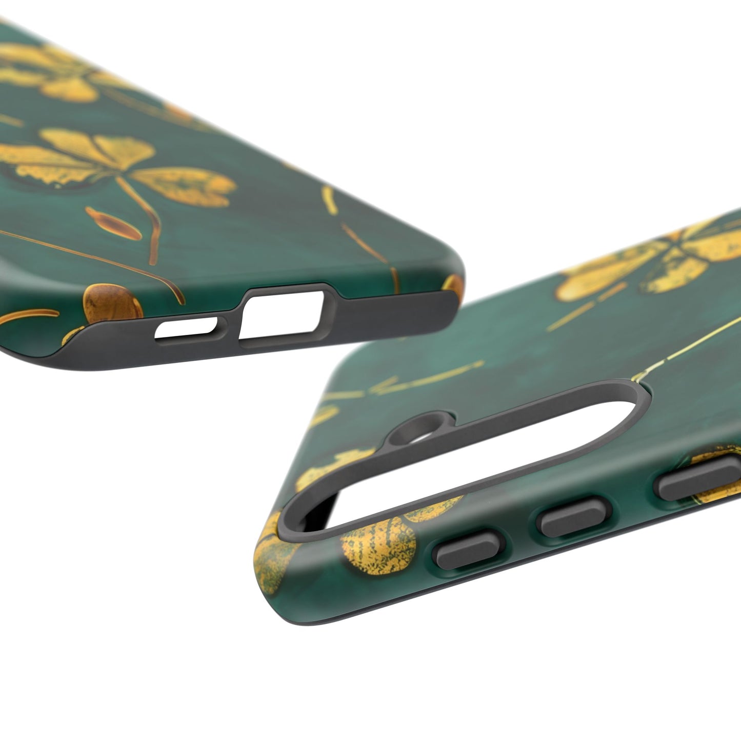 Floral Phone Case with Gold Accents, Tough Phone Cover, Stylish Phone Protector, Unique Gift for Her, Nature Lover Accessory