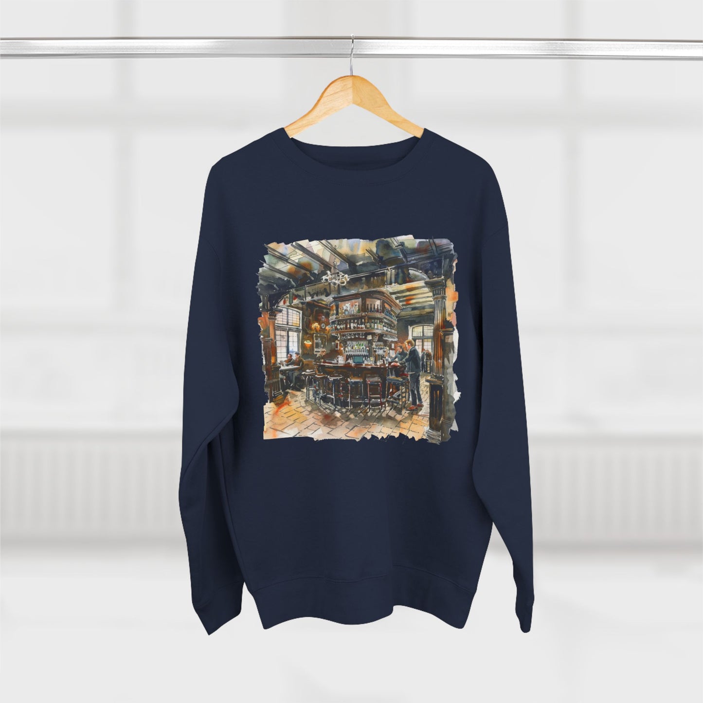 Unisex Crewneck Sweatshirt - London Pub Interior British Tavern