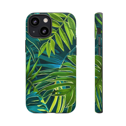 Tropical Phone Case - Durable Green Leaf Design, Eco-Friendly Gift, Trendy Accessory, Nature Lover's Case, Summer Vibes