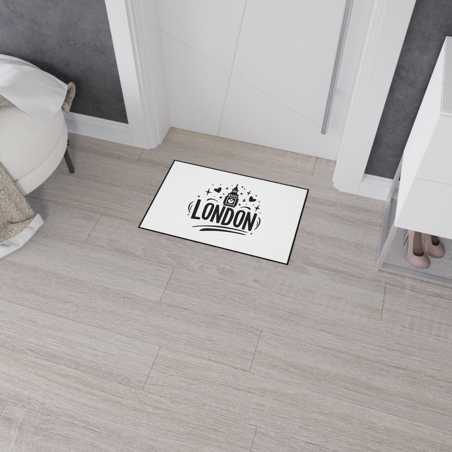 Stylish London Floor Mat | Heavy Duty Home Decor, Entryway Rug, UK Themed Gift, Kitchen Accessory, Housewarming Present
