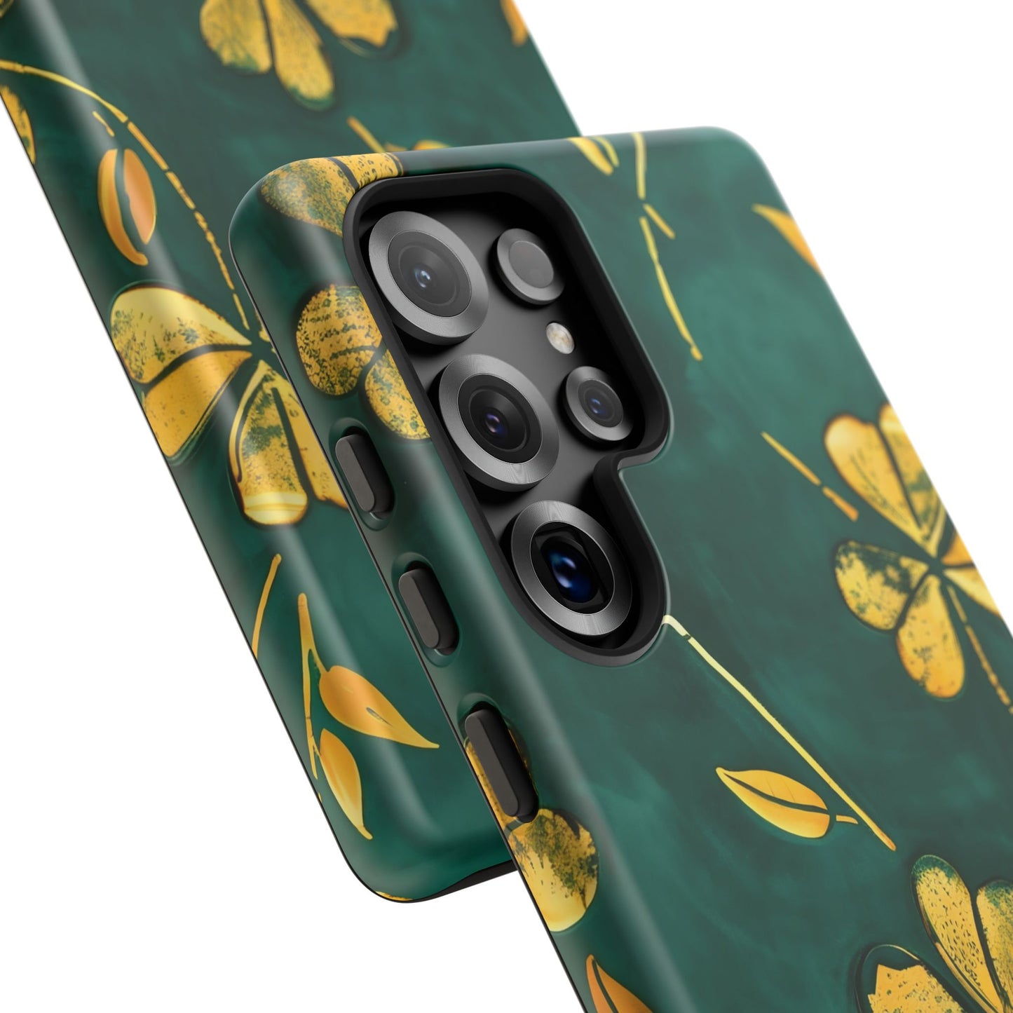 Floral Phone Case with Gold Accents, Tough Phone Cover, Stylish Phone Protector, Unique Gift for Her, Nature Lover Accessory