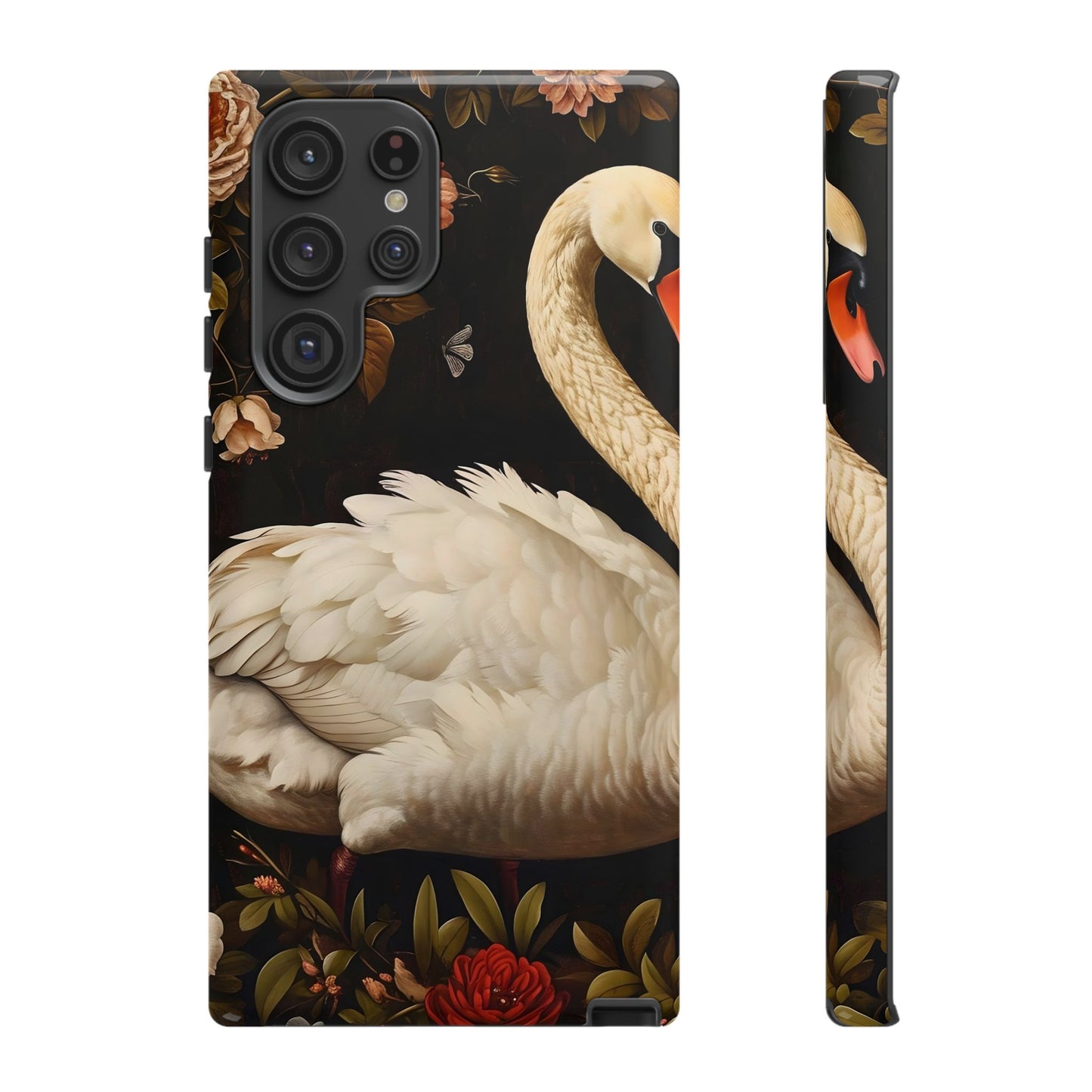 Elegant Swan Phone Case, Floral iPhone Cover, Tough Phone Case, Gift for Her, Nature Lover, Mother's Day, Birthday