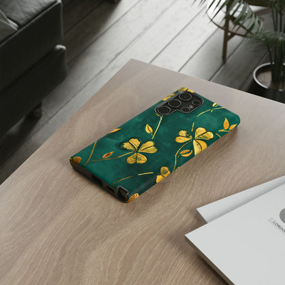 Floral Phone Case with Gold Accents, Tough Phone Cover, Stylish Phone Protector, Unique Gift for Her, Nature Lover Accessory