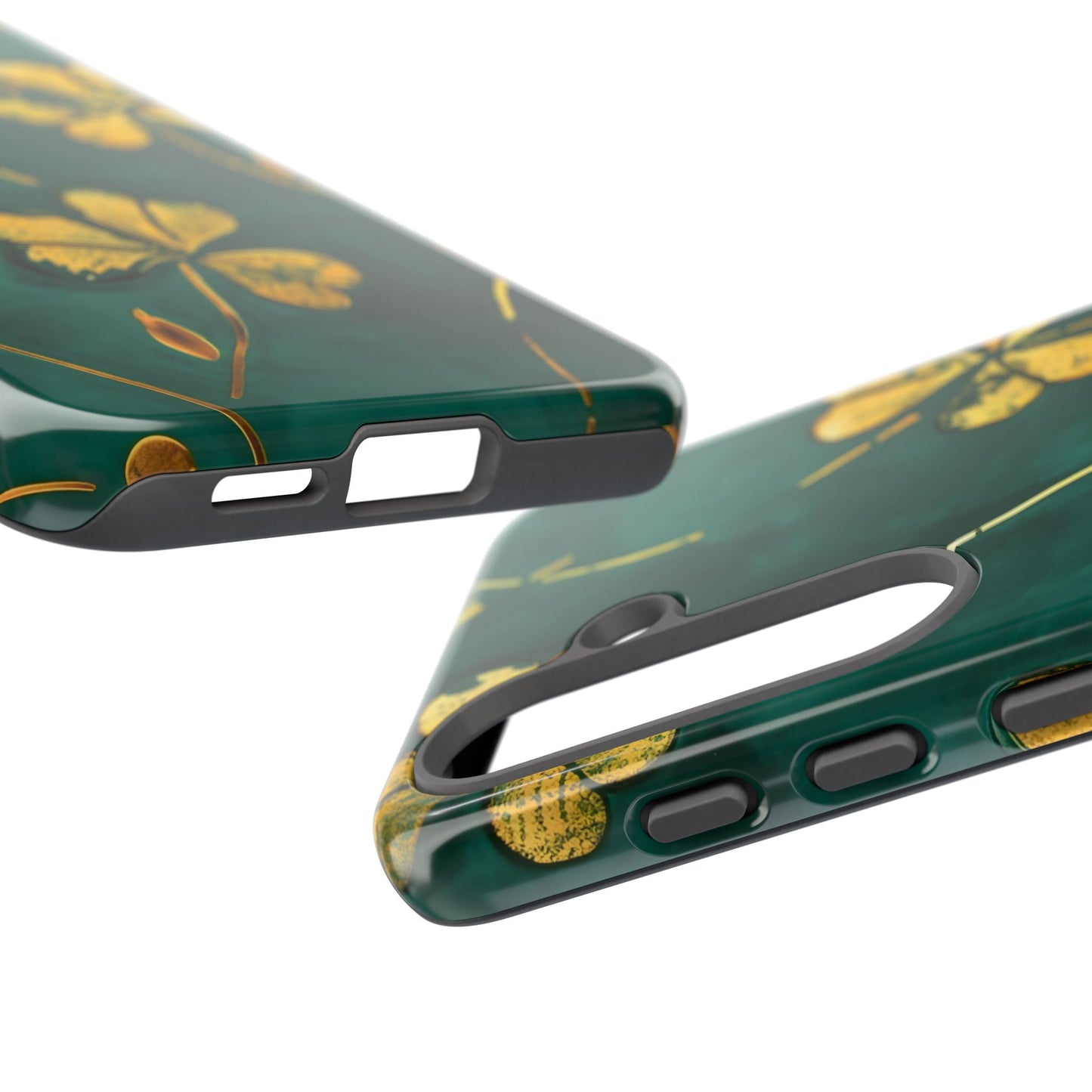 Floral Phone Case with Gold Accents, Tough Phone Cover, Stylish Phone Protector, Unique Gift for Her, Nature Lover Accessory