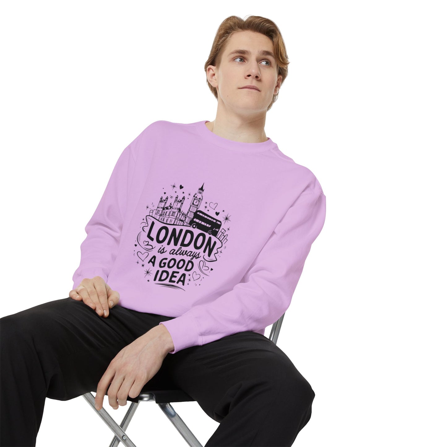 Unisex Garment-Dyed Sweatshirt Highgrade - London is always a good idea