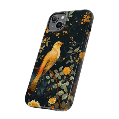Floral Phone Case, Tough Cases with Bird Design, Nature Lover Gift, Stylish Protection, Birthday Present, Floral Phone Cover