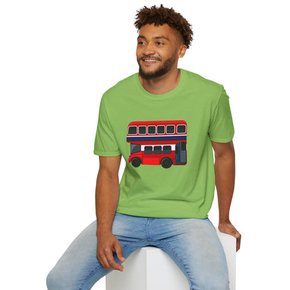 London Transport English Bus - Iconic Red Double-Decker Versatile Unisex Softstyle T-Shirt