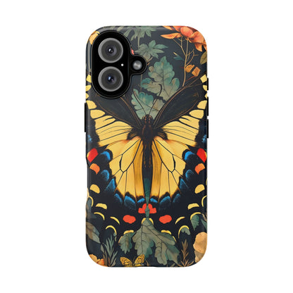 Butterfly Floral Phone Case, Art-inspire Tough Case, Gift for Nature Lovers, Butterfly Pattern Cover, Eco-Friendly Mobile Accessory