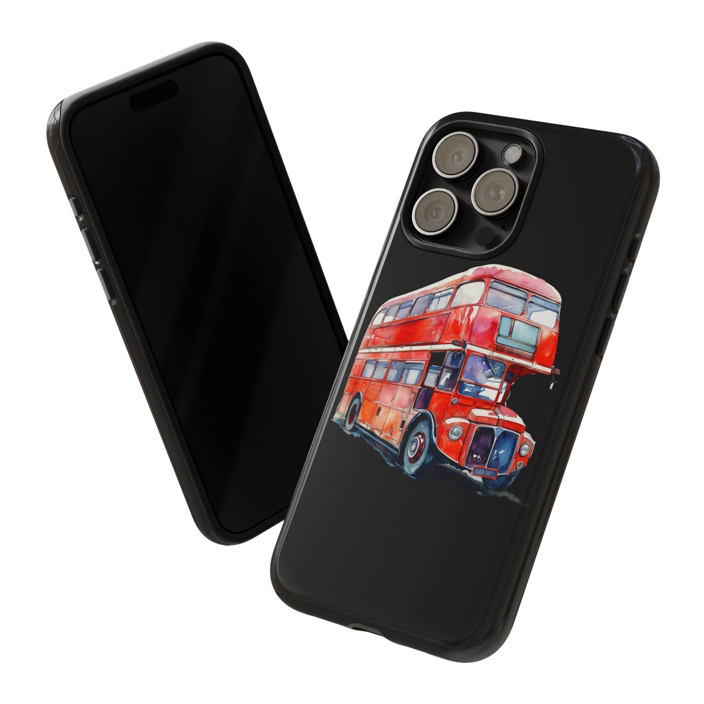 London Bus Phone Case, Tough iPhone Cover, Unique Gift for Travelers, Vintage Style Accessories, Holiday Present Idea