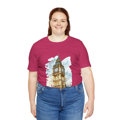 Unisex Jersey Short Sleeve Tee - Iconic Big Ben Clock Tower Design - London Landmark