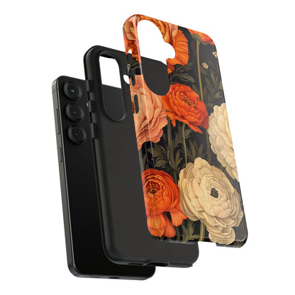 Floral Phone Case with Tough Protection, Blooming Ranunculus Design, Durable Cover, Gift for Flower Lovers, Eco-Friendly Phone Accessory